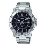 Casio General Black Dial Silver Stainless Steel Strap Men Watch MTP-VD01D-1CVUDF-P