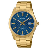 CASIO GENERAL BLUE DIAL GOLD STAINLESS STEEL STRAP MEN WATCH MTP-VD03G-2AUDF-P