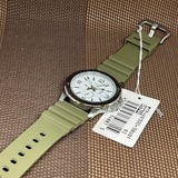 Casio Standard Chronograph White Dial Green Resin Strap Men Watch MTP-VD300-3BUDF