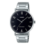 Casio General Black Dial Silver Stainless Steel Strap Unisex Watch MTP-VT01D-1B2UDF-P