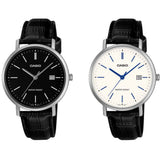 Casio General Black Leather Strap Men's Watch MTP-VT05L With P Series