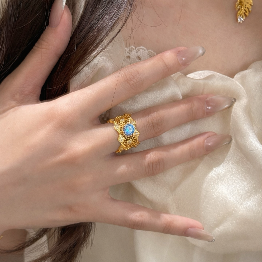 AG Collective Jewelry · Azure Lattice Sovereign Ring