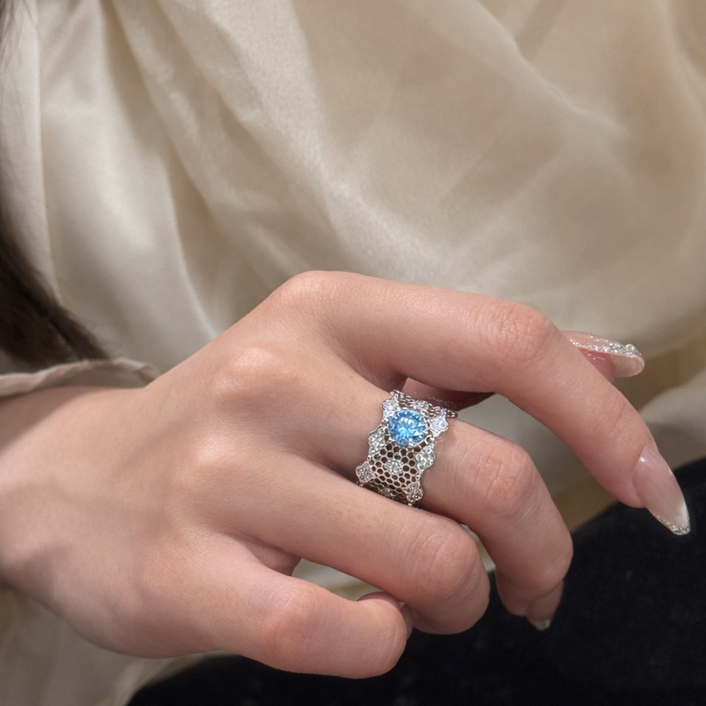 AG Collective Jewelry · Azure Lattice Sovereign Ring