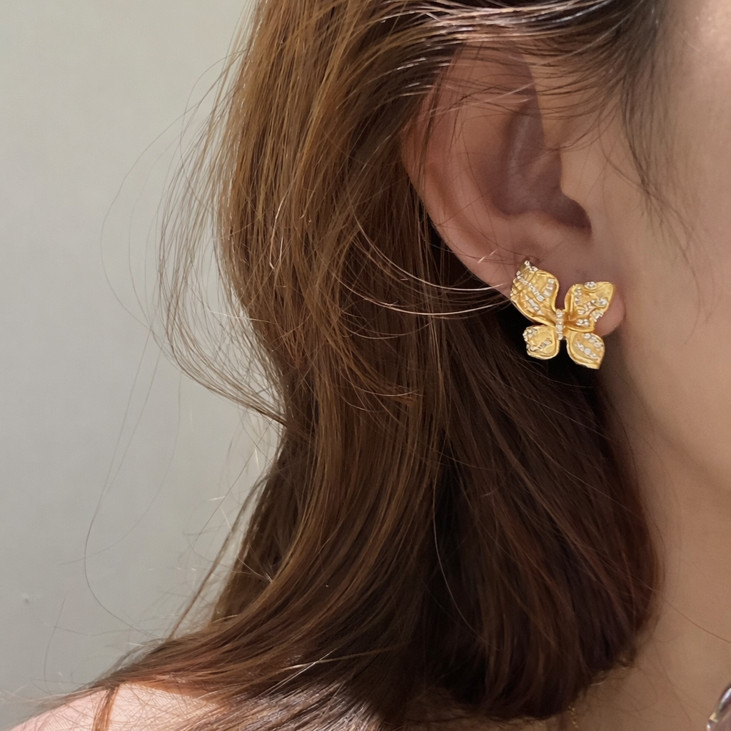 AG Collective Jewelry – Butterfly Bloom Stud Earrings (Gold & Silver)