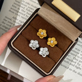 AG Collective Jewelry – Golden Petal Bloom Stud Earrings (Gold & Silver)