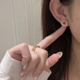 AG Collective Jewelry – Crimson Halo Sunburst Stud Earrings