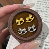 AG Collective Jewelry – Golden Gallop Rocking Horse Stud Earrings