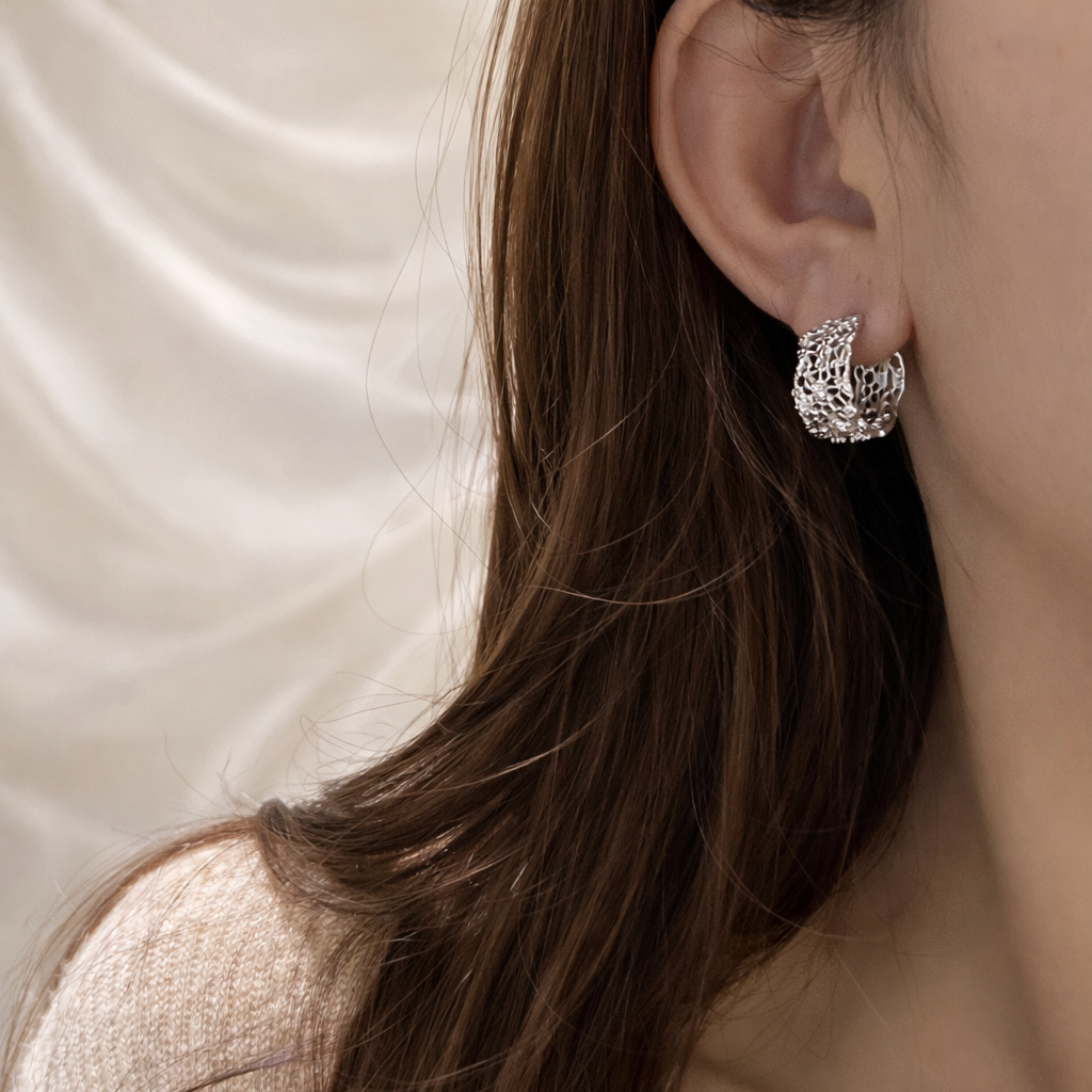 AG Collective Jewelry – Celestial Lace Huggie Earrings
