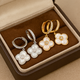 AG Collective Jewelry – Lune Clover Pearl Drop Earrings