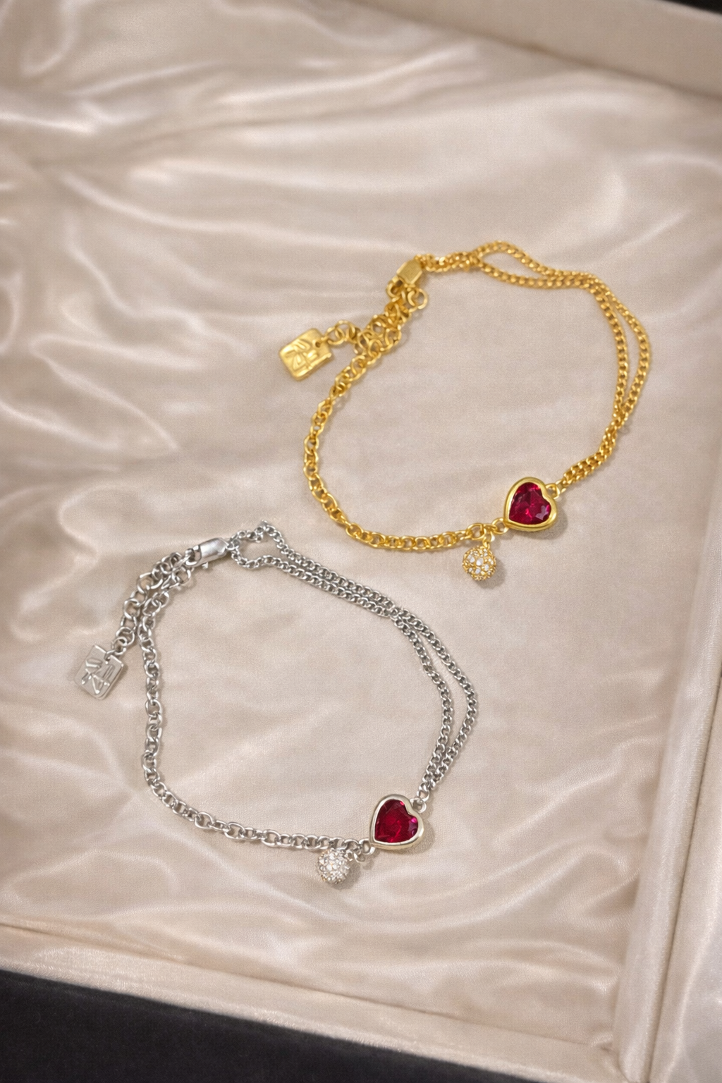 AG Collective Jewelry – Scarlet Heart Duo Bracelet (Gold / Silver)
