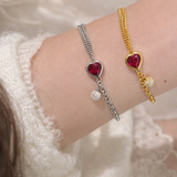AG Collective Jewelry – Scarlet Heart Duo Bracelet (Gold / Silver)