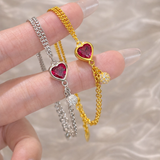 AG Collective Jewelry – Scarlet Heart Duo Bracelet (Gold / Silver)