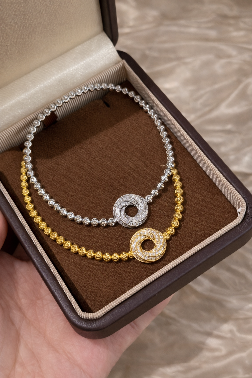 AG Collective Jewelry – Infinity Halo Bead Bracelet (Gold / Silver)