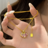 AG Collective Jewelry – Rosé Fortune Clover Pendant Necklace