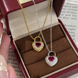 AG Collective Jewelry – Scarlet Lock Heart Necklace