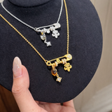 AG Collective Jewelry – Fortune Keepsake Safety Pin Charm Necklace