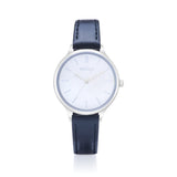 Natbyj Unpretentious White Dial Black Leather Strap Women Watch NAT0101