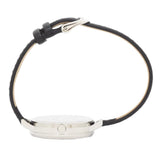 Natbyj Unpretentious White Dial Black Leather Strap Women Watch NAT0101