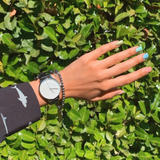 Natbyj Unpretentious White Dial Black Leather Strap Women Watch NAT0101