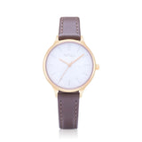 Natbyj Unpretentious White Dial Brown Leather Strap Women Watch NAT0105