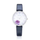 Natbyj Dazzle Black Leather Strap Women Watch NAT0201B
