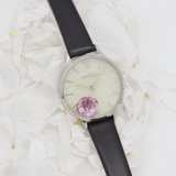 Natbyj Dazzle Black Leather Strap Women Watch NAT0201B