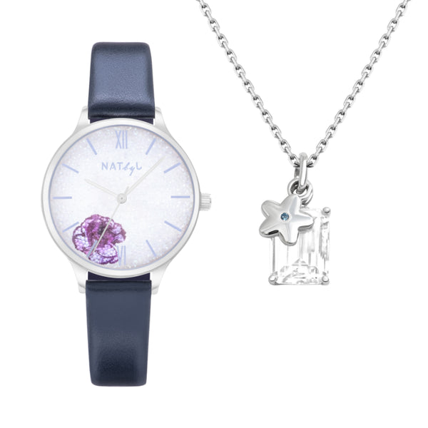 Natbyj Dazzle Watch and Necklace Gift Set NAT0201N0208S