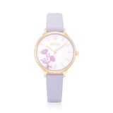 Natbyj Dream White Dial Purple Leather Strap Women Watch NAT0309