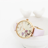 Natbyj Dream White Dial Purple Leather Strap Women Watch NAT0309