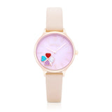 Natbyj Serendipity Pink Leather Strap Women Watch NAT0507