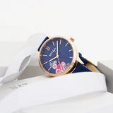 Natbyj First Love Blue Dial Leather Strap Women Watch NAT0602