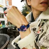 Natbyj First Love Blue Dial Leather Strap Women Watch NAT0602