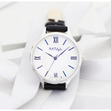Natbyj Stargaze White Dial Black Leather Strap Women Watch NAT0901