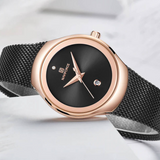 Naviforce Black Mesh Stainless Steel Strap Women's Watch - Date Display | NF5004 RG/B