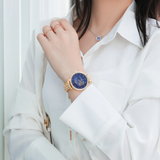 Naviforce Blue Dial Rose Gold Stainless Steel Strap Women Watch NF5017 RG/BE