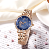 Naviforce Blue Dial Rose Gold Stainless Steel Strap Women Watch NF5017 RG/BE