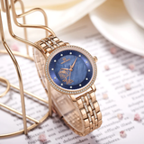 Naviforce Blue Dial Rose Gold Stainless Steel Strap Women Watch NF5017 RG/BE