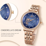 Naviforce Blue Dial Rose Gold Stainless Steel Strap Women Watch NF5017 RG/BE