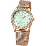 Naviforce Green Dial Rose Gold Milanese Strap Women Watch NF5028 RG/GN