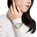Naviforce Green Dial Rose Gold Milanese Strap Women Watch NF5028 RG/GN