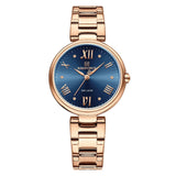 Naviforce Blue Dial Rose Gold Stainless Steel Strap Women Watch NF5030 RG/BE