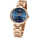 Naviforce Blue Dial Rose Gold Stainless Steel Strap Women Watch NF5030 RG/BE