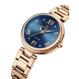 Naviforce Blue Dial Rose Gold Stainless Steel Strap Women Watch NF5030 RG/BE