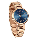 Naviforce Blue Dial Rose Gold Stainless Steel Strap Women Watch NF5030 RG/BE
