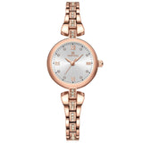 Naviforce Silver Dial Rose Gold Stainless Steel Strap Women Watch NF5034 RG/W