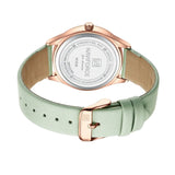 Naviforce Green Dial Leather Strap Women Watch NF5038 RG/GN