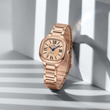 Naviforce Fashion Square Rose Gold Women's Watch - Double Clasp | NF5042 RG/RG/RG
