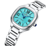 Naviforce Fashion Square Silver Women's Watch - Double Clasp | NF5042 S/BE/S