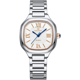 Naviforce Fashion Square Silver Women's Watch - Double Clasp | NF5042 S/RG/S