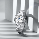 Naviforce Fashion Square Silver Women's Watch - Double Clasp | NF5042 S/W/S